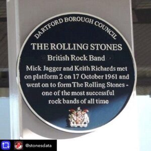 Patti Hansen Instagram - Repost from @stonesdata using repost_now_app - IT WAS 60 YEARS AGO TODAY...
At the time the plaque was installed in 2015, Bill Wyman complained that it was inaccurate, saying guitarist Brian Jones created The Rolling Stones and enlisted the other members. Later on in an interview, Keith said he "can't understand why" he took offence to it as he was not present when the band was formed. Speaking to Esquire magazine, Keith said: "I actually don't know exactly what it said, but Mick just the other day came up to me and says, 'do you believe this s***, man? Bill Wyman is complaining about the plaque at Dartford station." "I said, 'A plaque? I thought we had a statue.'"
"I think Mick sent a note saying - because Bill comes from a town called Penge - 'Bill, if a plaque went up in Penge station that said you were the founding member of the Rolling Stones, do you think we'd complain?'
"But Bill - oh, we love him dearly, and he was a hell of a bass player. We didn't tell him to leave."
@therollingstones #rollingstones #therollingstones