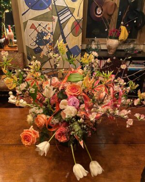 Patti Hansen Instagram - My spectacular anniversary flowers from my husband. Cherry blossoms blooming in December. Heaven. Thank you to @zezeflowers for creating another gorgeous arrangement. 🌸💐🌸