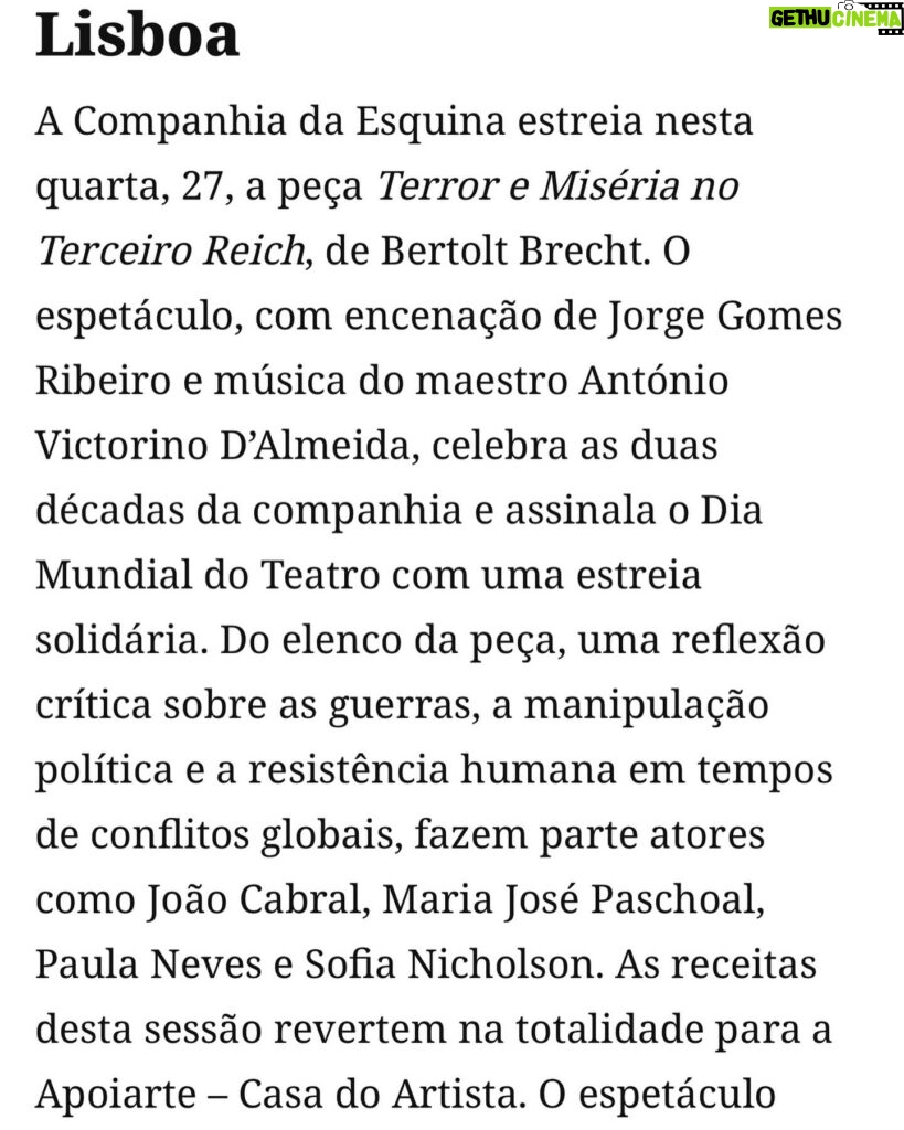 Paula Neves Instagram - A melhor forma de celebrar o Dia Mundial do Teatro! 🎭