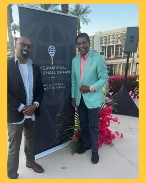 Paula Patton Instagram - It was an honor and a pleasure to tag along with this magnificent man/father & legend, Vijay Amritraj, in this first round of festivities as he is being inducted into the International Tennis Hall of Fame this summer. 
🎾💛👑🥇❤️

@vijayamritraj007 
@prakashamritraj 
@vv.i.x