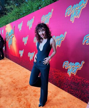 Paulina Chávez Instagram - go watch Flamin’ Hot on @hulu & @disneyplus !!!! this film is what Hollywood needs. representation matters. thank you Eva for showcasing the brilliance that is being Latino

Stylist: @christian_ramireztv #CRStyling @fashionbycrstyles 
Outfit: @emporioarmani 
Jewelry: @balenciaga 
Shoes: @louboutinworld 
✨✨✨