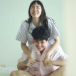 Pavida Moriggi Instagram - เล่นกันฉองคน👯‍♀️ You&me against the world with our cute pajamas @sliptosleep 🌈🌈🌈