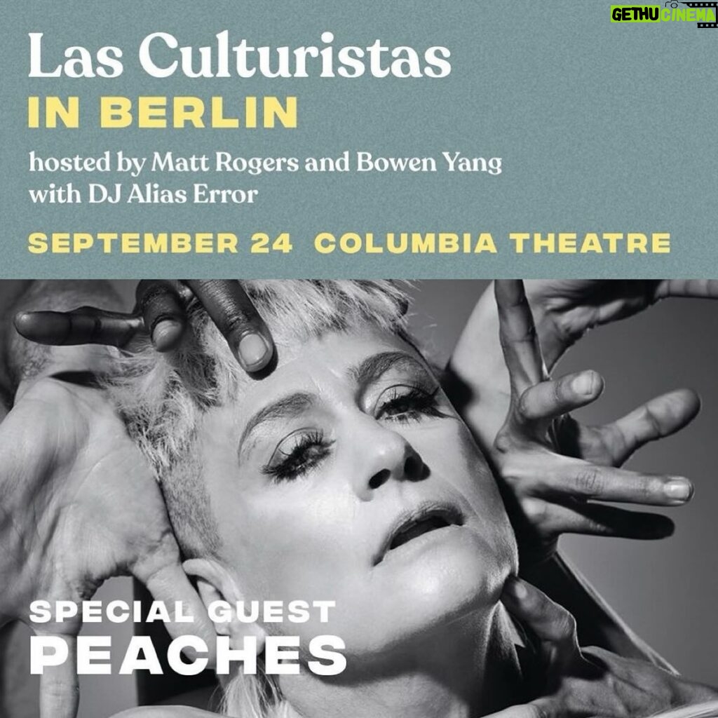 Peaches Instagram - Can’t wait to chat with @fayedunaway and @mattrogerstho !! @lasculturistas live in Berlin this Sunday. 🔗 in bio for tix