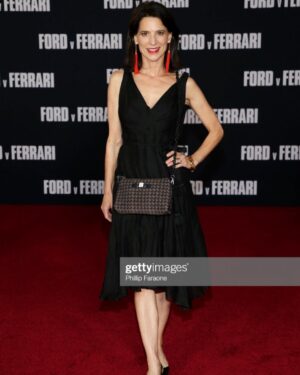 Perrey Reeves Instagram - Last night I went to see #fordvsferrari and it was SO GREAT! I obviously loved this crossbody bag by #savemybag @savemybag it is vegan and so lightweight (this is not a paid ad I just love it and whenever I find something that’s cruelty free I can’t help but want to share) and my #trishbeckerjewelry @trishbeckerdesign earrings and bracelet! Definitely dressed up my little black dress! Thank you @nicolaparish for the fun movie night!