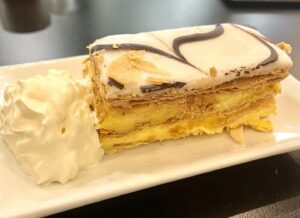 Peta Wilson Instagram - Sneaky breakfast treat. Mmm vanilla slice in Camden. Nothing better on a Monday morning