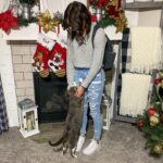 Peyton Evans Instagram - First day at new Jr High. Gotta love my hugs from my kitty cat Damon. Fit: @americaneagle #peytonkaye #americaneagle
