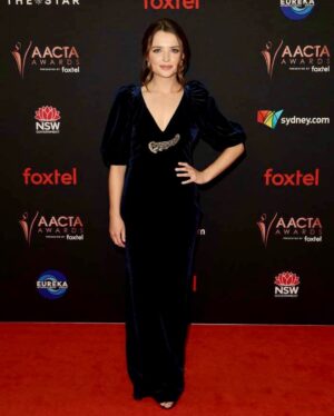 Philippa Northeast Instagram - An incredible array of Australian film and television was so deservedly honoured last night at the 2019 AACTA Awards || Thank you for the hair and makeup @makeupthis, gown @carlazampatti @awprofficial and jewels @kailisjewellery 🖤