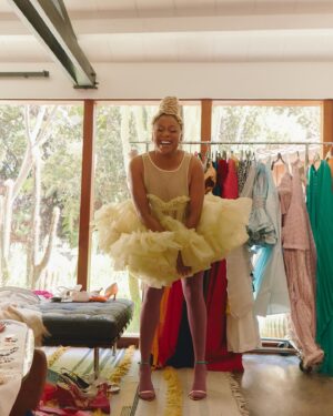 Phoebe Robinson Instagram - #ThotNaysh, Linda Evangelista once said she doesn’t get out of bed for less than $10,000. Well, I’ll get up 200 bucks, a regifted diptyque tea light candle, and a Paramount  login info. #IRefuseToSubscribeToYetAnotherStreamer

📸: @raulromo 
Hair: @sabsthegoodgirl
Makeup: @alanapalaumakeup 
Styling: @elenalark 
assisted by @iamnot_shialabeouf @mia_navarro_
Dress: @lucille__reynolds 
Tights: @falke 
Heels: @kurtgeiger 
Jewelry: @edens.harvest