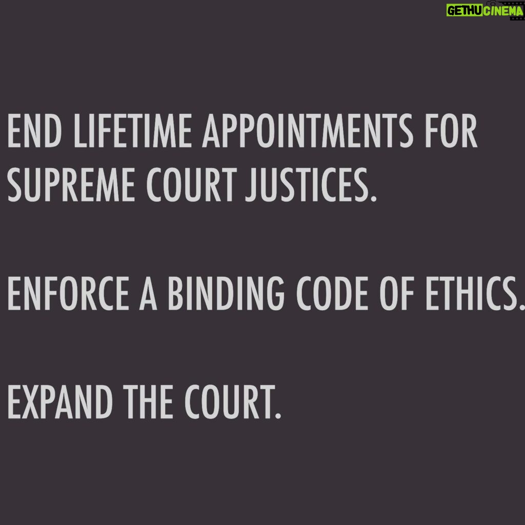 Piper Perabo Instagram - END LIFETIME APPOINTMENTS FOR SUPREME COURT JUSTICES. ENFORCE A BINDING CODE OF ETHICS. EXPAND THE COURT.