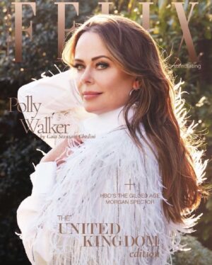 Polly Walker Instagram - Delighted to be on the cover of Felix magazine @felixmagazine - huge thank you to… 

Alisa Connan: Photographer @alisaconnan
Fashion Stylist: Arabella Boyce @arabellaboycestylist
Makeup: Lan Nguyen Grealis @lanslondon at Eighteen Management Skincare using Giorgio Armani Beauty Makeup @armanibeauty
Hair: Darren Fowler @fowler35LDN using L’Oreal Professional @lorealpro
Writer: Gaia Stanzani Ghedini @gaiastanzani
Sarah Vargo: Copy Editor @stargolove 
Photo Editor: Brianna Kish @briannalk007

ON THE COVER: White Superior Jermyn Street Shirt by @EmmaWillisLondon, Feather and beaded capelet by @ElizaJaneHowell, @tasaki_intl Aurora Earrings in White Gold, South Sea Pearls and Diamonds. Stockist: TASAKI London New Bond Street Boutique  44 (0)20 3967 3730. www.tasaki.co.uk.
.
.
.
#bridgertonnetflix#Netflix #shondaland #ladyfeatherington #bridgertonseason2 #FelixMagazine be