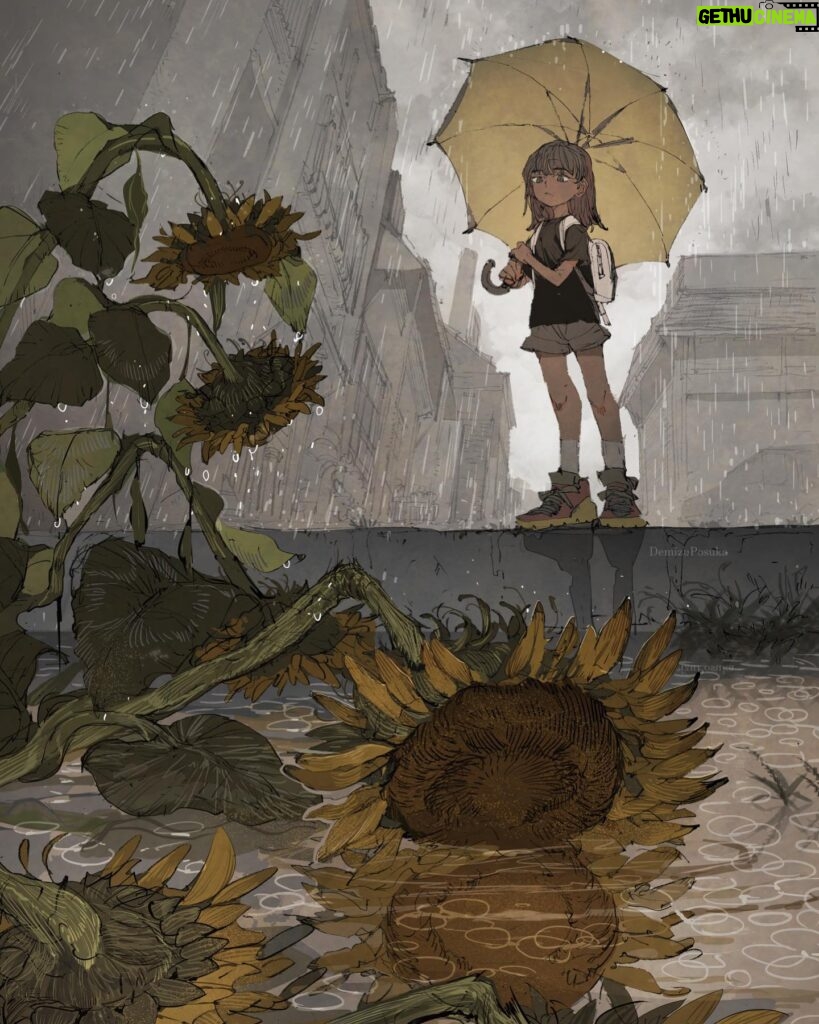 Posuka Demizu Instagram - summer is gone🌻 ーーーー ーーー She wanted to step on drooping flowers and walk through puddles.