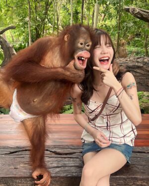 Praerujira Komalarajun Instagram - เจอเพื่อนแล้ววว🐒