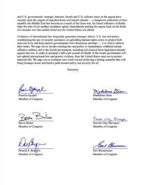 Pramila Jayapal Instagram - I and @repmadeleinedean led 55 other members, in calling on the Biden administration to enforce U.S. law and withhold offensive aid to Israel that can be used for a Rafah assault.

We all must keep working to achieve a lasting ceasefire to save lives, return hostages, and build a path toward security for all.