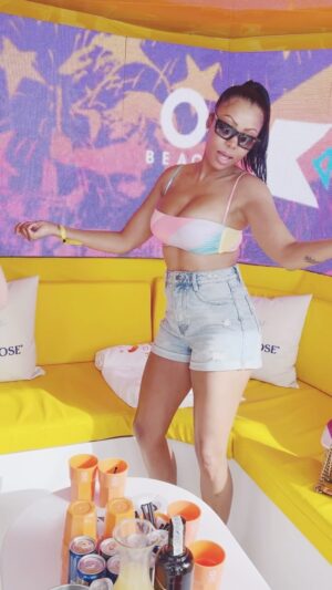 Precious Muir Instagram - What a way to officially start the Summer Season, it was like a Movie 🤪🥂🍾
__________________________________________
✨A absolutely incredible @kissfmuk @obeachibiza Party✨

Bikini/Bag/Sandals: @kurtgeiger 
__________________________________________
#KISSTORY #obeachibiza #kissfmuk #beach #summer #party #summervibes #travel #bikini #kurtgeiger #style #fashion #bikinis #ibiza #summerparty #ibizastyle #VIPInvite