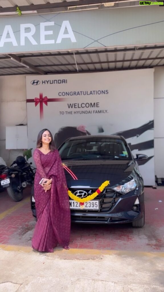 Preethiga Instagram - Sometimes dreams come true too soon and this was a moment like that . I bought a car by myself for myself and I am pretty proud about it ( konjam self proud moment thapu ila paa🤫) . It’s been 3 whole years since I started working and earning I feel like this is the first reward I am gifting myself for that . As I said before June was an amazing month in my life and it’s happening like always🕊🚗 . #preethiga #i20 #hyundai #love