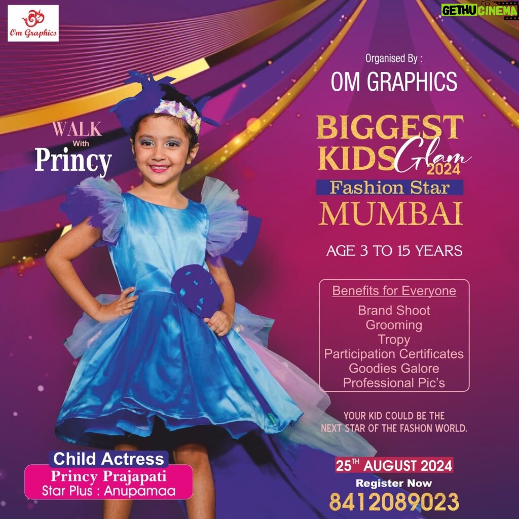 Princy Prajapati Instagram - OM GRAPHICS Is Coming With The Biggest Kids Fashion Show!✨ BIGGEST KIDS GLAM 2024 FASHION STAR PUNE✨ It’s Bigger, It’s Better, It’s Unmissable! The stage is set to showcase your talents to the world. This is your chance to make your fashion dreams come true! Registration is Now Open! To be a part of this glamorous event, contact us at: WhatsApp: 91 8412089023