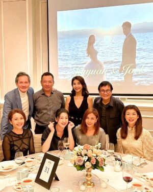 Priscelia Chan Instagram - It was a lovely wedding last night. Heartfelt moments filled with so much gratitude and love for their parents and loved ones..
The creativity in the videos were superb too laaaa..so apt of @joelchoozw style 😆👏👏👏🤣😎
Congratulations Mr and Mrs Joel Choo！ Forever love and bliss ♥️
恭喜厚仁大哥家有喜事😊🎉🌻