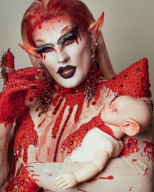 Priscilla Chambers Instagram - 🩸Vampire🩸 

Excited to share the last batch of photos with y’all today! Thanks for all of the love uglies 🖤

Blood Drip Gown by @judas17 
Earrings by @eclipsecrystalcreations 
Photos by @ivanadesancic
Vampire Baby by @angelsbynoemi