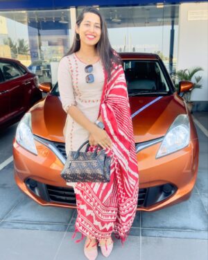Priya Hegde Instagram - Pure pride vibes … 
Be proud of your progress and keep taking steps forward no matter how small it is .. you will eventually reach your full potential and you will look back on the days you thought you would never make it, and you will smile. I am so proud that I never gave up on myself 
Happy Ugadi ❤️

#firstcar #proudfeel #happysoul