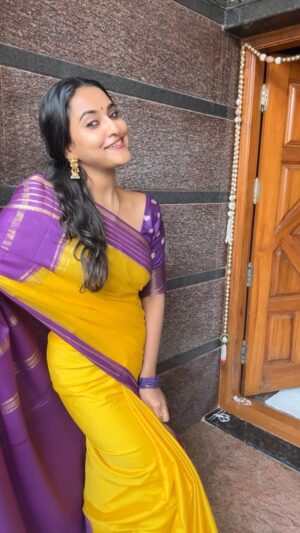 Priyanka Shivanna Instagram - “Saree state of mind.”
.
.
@officialjoshapp
@joshapp.kannada
#JoshMeinAaja

#sareelove #hallihaduthandanana #trendingreels #happyme #viralreels #instadaily