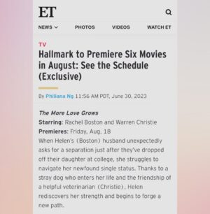 Rachel Boston Instagram - The More Love Grows!!!♥️☺️🌱 Loved making this movie with such a wonderful team! Excited to share it with you soon - August 18 - @hallmarkmovie @hallmarkchannel ☺️