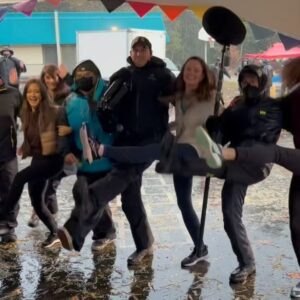 Rachel Boston Instagram - Spectacular Sunday!!!! Join us for a #HallmarkKickline challenge leading up to the premiere of #AHolidaySpectacular ✨ Starting with #AChristmasCookieCatastrophe at 6/5c Sunday night ❤️ Thank you to our amazing camera crew and sound department for joining in :)