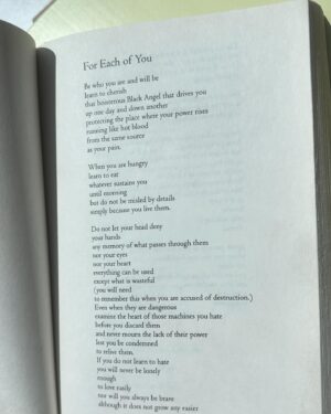 Rachel Hilson Instagram - for each of you.

(Poem by Audre)