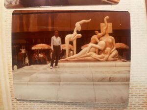 Rachel Hilson Instagram - This summer I grew out of old clothes and old cycles and I can’t wait to do it all over again next year!

Last photo is my mom at The Tate in 1980!! I wish I had taken a photo in the exact spot but that’s okay. I was shown this photo after I’d come home but funny how we took similar photos in front of similar sculptures albeit in different places.

Also I shared this post once 10 mins ago and then changed some things bc it’s so hard sharing pieces of yourself (bc for one how are you able to sum up even an hour of your life in 10 boxes and limited caption space let alone several months and two it’s like not necessary?) and that’s (one of) the dilemma(s) with this social media, isn’t it? Or maybe that’s just me. I guess I could share as I go but ehhhh. Anyway, this is some of my summer but not the sum of my summer! Didn’t even show y’all the food Lordt. Thanks for looking.