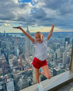 Rachel Reynolds Instagram - Ruby’s first time in the Big Apple!  David announced the Dodgers vs Yankees games so Ruby and I decided to tag along.  A couple of her favorite things to do were @thebeastnyc & @colorfactoryco  and Yankee Stadium is magical!