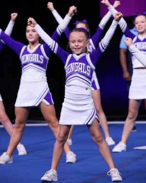 Rachel Reynolds Instagram - So proud of this girl and her teammates performing on a national stage!  They were fantastic!!! 💜🤍 #geauxbengals