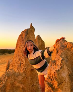 Rachel Wan Instagram - We live in a galaxy so vast. Somehow our lives got intwined & it feels like magic. ❤️

We watched the sun disappear into the horizon at the Pinnacles Dessert, leaving colours in the sky so magnificent that it took our breaths away. After that, we were taken on a galactic journey as we gaze at the stars with no light pollution and a trained astronomer by our side…

You can get on this tour yourself, it’s available @kkdaysg !

#SeeAustralia #inpartnershipwithKKday #ComeAndSayGday and hosted by @Australia