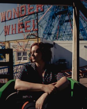 Rachel Bloom Instagram - To me, the opposite of death is roller coasters. Thank you for these amazing pics, @nytimes. Link to full article in bio. #deathletmedomyshow