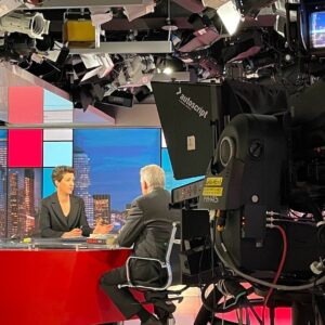 Rachel Maddow Instagram - Last night's show from a real TV studio with a real live guest! Hoo!
