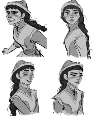 Rachel Matthews Instagram - Frozen 2 is officially out on Blu-ray today!! Here are some of my favorite concept sketches of Honeymaren done by Jin Kim, a development artist at Disney ❄️
@disneyfrozen #honeymaren