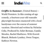 Rachel Matthews Instagram – produced an indie with so many people that i love called Griffin in Summer and we are officially premiering at @tribeca !! cannot wait for yall to see- it’s a special one
