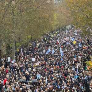 Rachel Riley Instagram - Emotional and cathartic day joining an estimated 105k people coming together in London today to say no to antisemitism.

Relieved it was so peaceful and glad it was so well attended. It was particularly meaningful to meet up with former Countdown champ and Palestinian peace activist John Aziz, and to see Kurds, Iranians and Ukrainians, each with their own huge struggles, come out to show their support.

I had the privilege of addressing the crowds at the end, here are my words, and a few pics of friends and family who made it down.

Proud to be British. Proud to be Jewish. Thanks to all who joined us. ♥️♥️♥️🇬🇧✡️