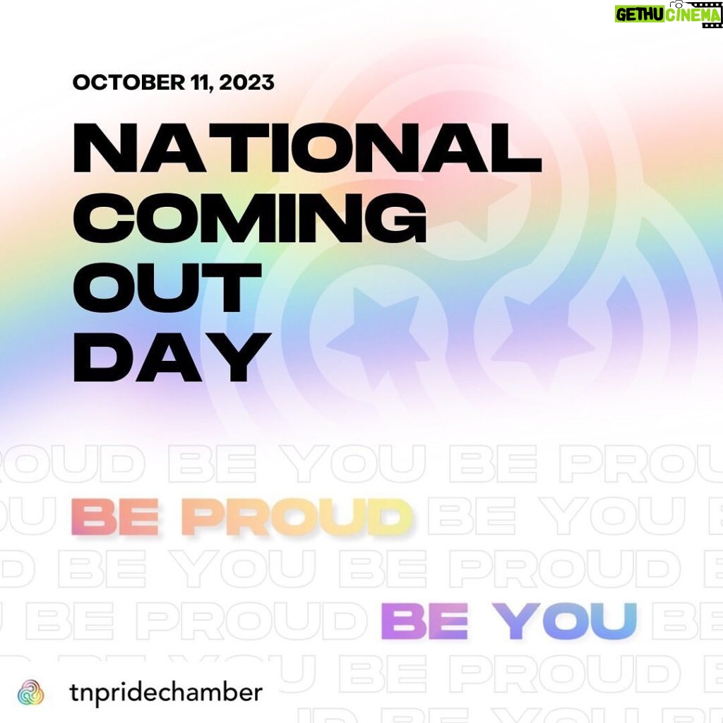Rachelle Lefevre Instagram - Posted @withregram • @tnpridechamber While the phrase "coming out" might seem like it's a single moment in time, being "out" is often times a much longer process. An undertaking of accepting one's own identity in world that can feel like a dangerous place to do so. Today, we celebrate the power of authenticity and its extraordinary ability to break down barriers. There is no timeline to coming out and no-one should ever make you feel forced to do something you're not ready for. However, whenever you are ready, there is a community that loves you and is ready to welcome you with open arms 💜 #nationalcomingoutday #beproud #beyou #thereisprideintennessee