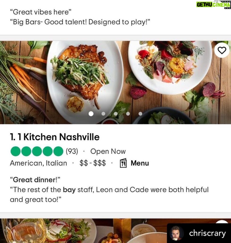 Rachelle Lefevre Instagram - So proud of my baby!!! Incidentally, Executive Chef @chriscrary is also #1 on hubbyadviser 😉 Posted @withregram • @chriscrary Thank you @tripadvisor for making us the #1 restaurant in Nashville! We have the best team in Nashville! Thank you to everyone that has helped to get us to this spot! ❤️🧡🧡💚💙💜 Come and visit us! @1kitchennashville @1hotel.nashville @1hotels A special thank you to all the farms and purveyors that make our jobs easy! 🙏🏼