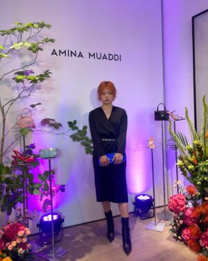 Rageon Instagram - @aminamuaddiofficial 
Thank you for inviting me✨celebrate on the launch of Amina Muaddi in Korea