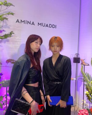 Rageon Instagram - @aminamuaddiofficial 
Thank you for inviting me✨celebrate on the launch of Amina Muaddi in Korea