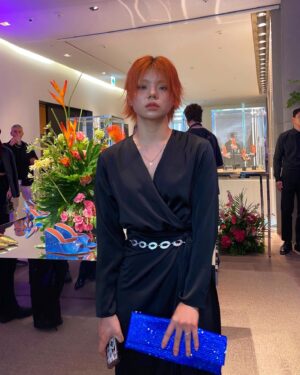 Rageon Instagram - @aminamuaddiofficial 
Thank you for inviting me✨celebrate on the launch of Amina Muaddi in Korea
