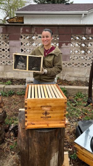 Raquel Pennington Instagram - The bees 🐝 have arrived!!!! Everyone who knows me knows how much I love honey. Huge thank you to @sunny.bee.vespucci for teaching @everythingisbiggerinbigjim and I the ropes of becoming bee keepers. Excited for this new adventure! #TeamRocky #beekeeping #honey #newadventures #juniorbeekeepers #coloradoliving