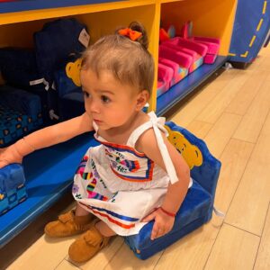 Raquel Pennington Instagram - We went and did the pay your child’s age birthday bear at Build a Bear. Alayah named her bear “Car”. #1 🎉
