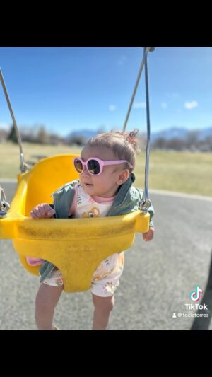 Raquel Pennington Instagram - Alayah’s first play date at the playground 🩷 Our little one is on her own schedule, still 9 months and already on the go. We love being your Moms. #Thankful #Blessed #RockNado #BabyGirl #Family #Love #Fun #Play #Friends Slow down my love 😍