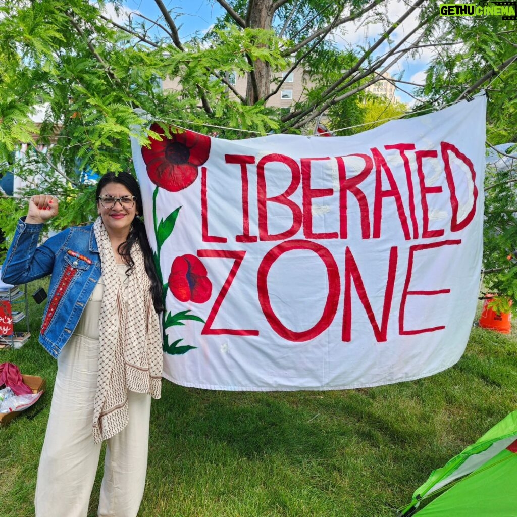 Rashida Tlaib Instagram - The beautiful display of solidarity among the students @waynestate is inspiring. My hope is that our community comes together to protect the students and their right to have their university divest in war manufacturing and genocide in Gaza. Please follow @sjpwsu for requests for support.