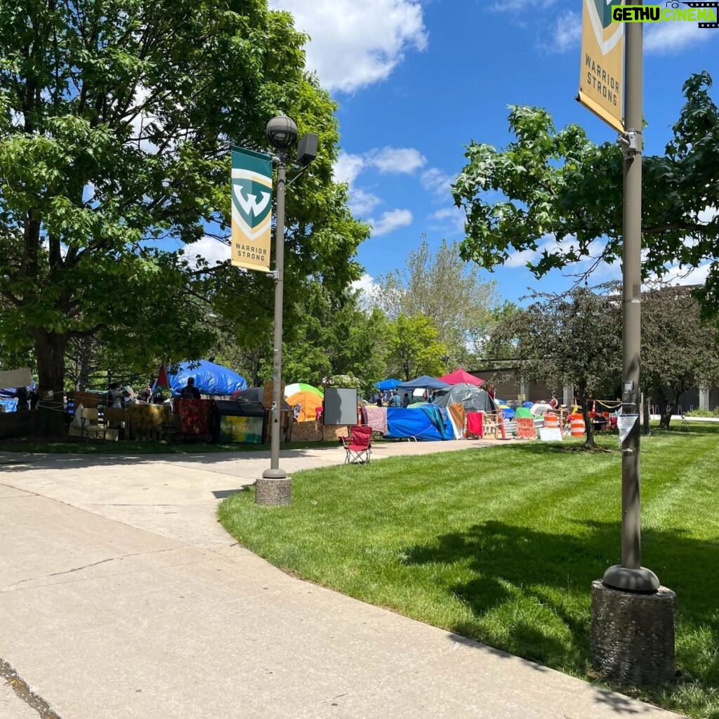 Rashida Tlaib Instagram - The beautiful display of solidarity among the students @waynestate is inspiring. My hope is that our community comes together to protect the students and their right to have their university divest in war manufacturing and genocide in Gaza. Please follow @sjpwsu for requests for support.