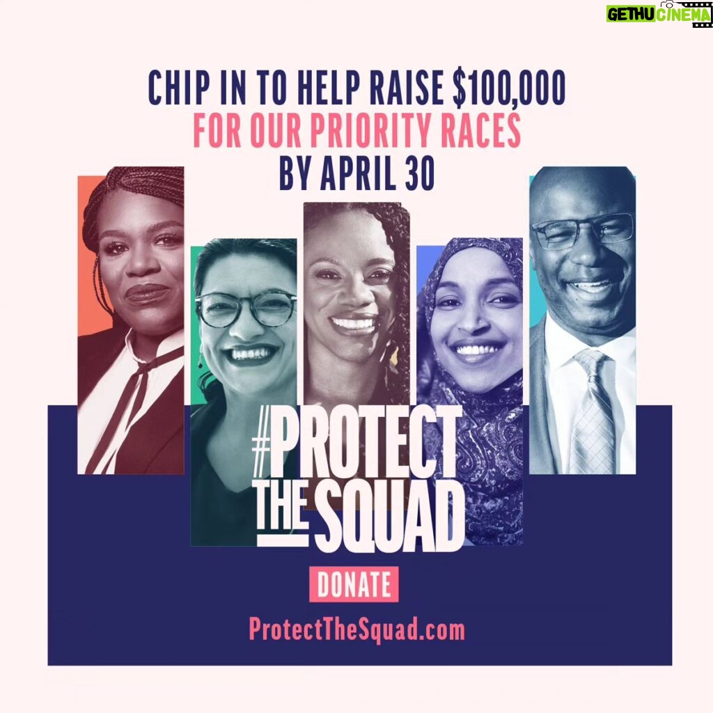 Rashida Tlaib Instagram - We're kicking off our campaign to #ProtectTheSquad with progressive allies and leaders right now! Our Squad is strong, but our movement is under attack from GOP-funded corporate Super PACs. Together–for Palestine, for workers, for abortion rights, for LGBTQ people, for democracy—we're unstoppable. We're coming together to raise $100K for them all, chip in now! ProtectTheSquad.com