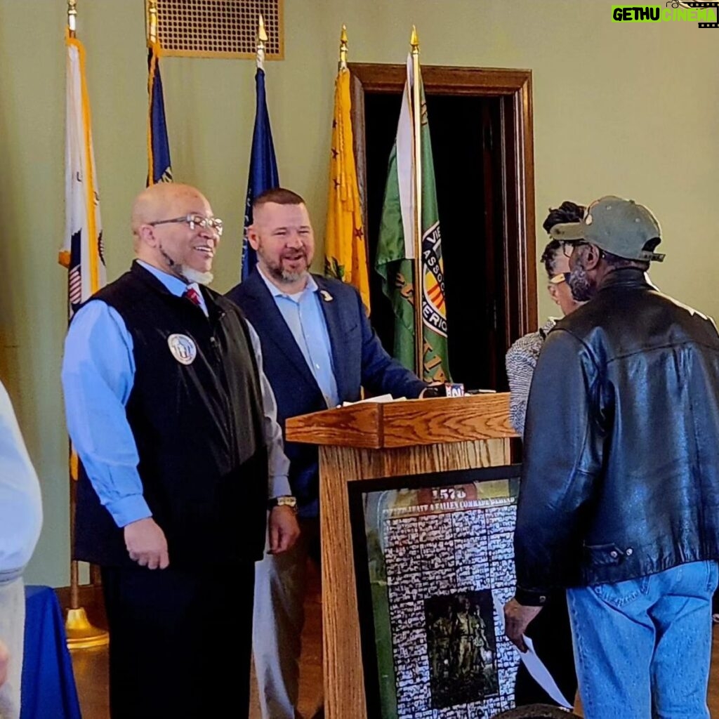 Rashida Tlaib Instagram - The Michigan Veterans Affairs Agency's pinning ceremony under the leadership of my friend and veteran Brian Love was so special for our Vietnam War Veterans. Our veterans at the Vietnam Veterans of America Chapter 9 haven't stopped giving back to our communities. They have been in the frontline helping our homeless neighbors and uplifting families of veterans for decades now. I was so happy to have been able to join them at today's pinning ceremony to honor everyone who served. P.S. I got to assist in our local new station. :)