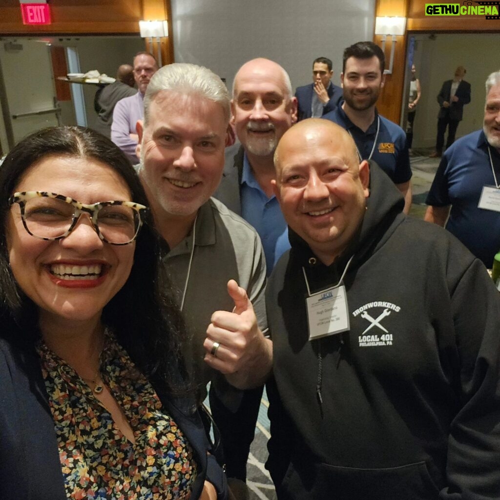 Rashida Tlaib Instagram - This year, the United Food & Commercial Workers (UFCW) chose to hold their Legislative Conference in Detroit! Welcome UFCW members from all over the country. You are in a city that births movements. #UnionStrong