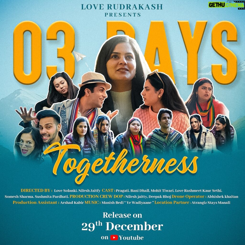 Rashmeet Kaur Sethi Instagram - #3Daya To Go ❤️ #Togetherness #miniwebseries @youtubeindia 🌟 Embark on a transformative odyssey with our upcoming series, “Togetherness,” where the healing power of travel meets the unexpected twists of life. 🌍 Somebody once said, “Traveling can only heal you,”. A story of a girl in search of purpose amid the mesmerizing landscapes of MANALI. 👣 #Togetherness #TravelTeaser #ManaliJourney 🏔️ As our protagonist steps into the realm of adventure, expecting an easy escape, little does she know that the journey is destined to go awry – for all the right reasons. Watch as each unexpected turn becomes a stepping stone towards self-discovery, making you fall head over heels in love with the art of travel. 🎥 #TravelTransforms #JourneyToPurpose #ManaliMagic ✨ Get ready to be swept away by the series that celebrates the beauty of chaos and the joy found in the unscripted moments of exploration. The madness that awaits you in the full series. 🔍 #TravelMadness #UnexpectedAdventures #WanderlustVibes 🌈 Subscribe now to our channel and hit the notification bell to be the first to experience the thrill of “Wanderlust Chronicles.” Let the countdown to wanderlust-worthy madness begin! 🚀🌟